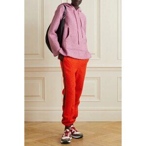 STAUD Rosebud Pink Faux Fur Hooded Teddy Bear Hoodie Sweater, Size XS